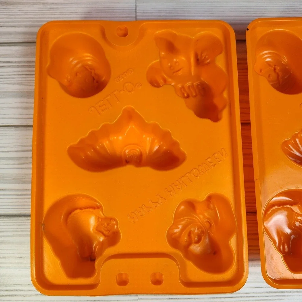 Jello Jell-O Jigglers Halloween Molds‎ Lot 5 Bats Pumpkin Ghost Skull Witch Cats